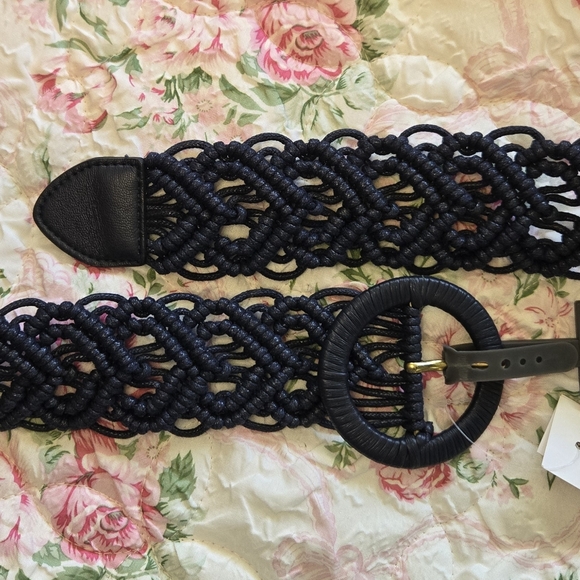 Lane Bryant Macrame Navy Blue Belt - Picture 5 of 6